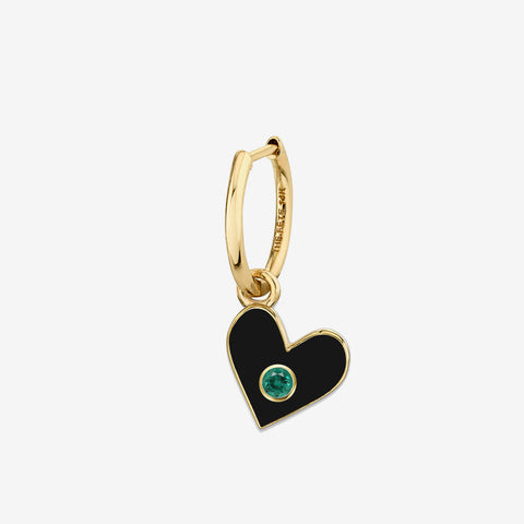 BIRTHSTONE HEART EARRING