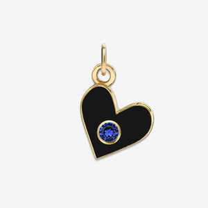 Sapphire Birthstone Heart Charm