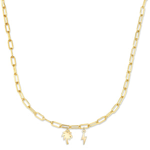 14K SOLID GOLD LONG LINK CHAIN NECKLACE