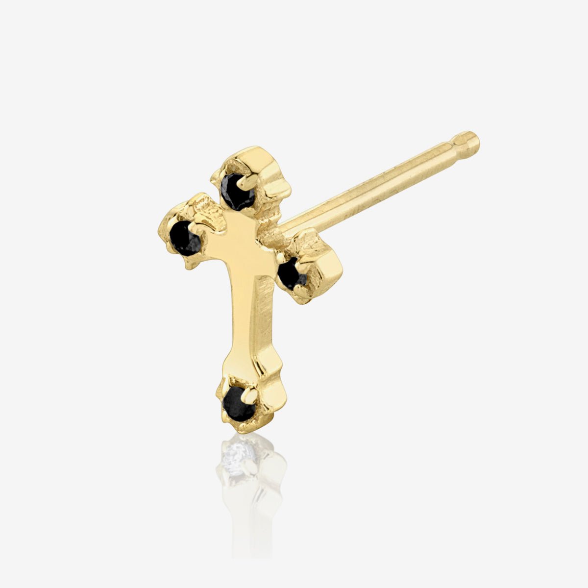 GOTHIC CROSS STUD / BLACK - The Fête